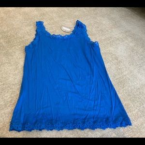 NEW LYNN RITCHIE BLUE LACEY TANK SZ SZ XS AND XL